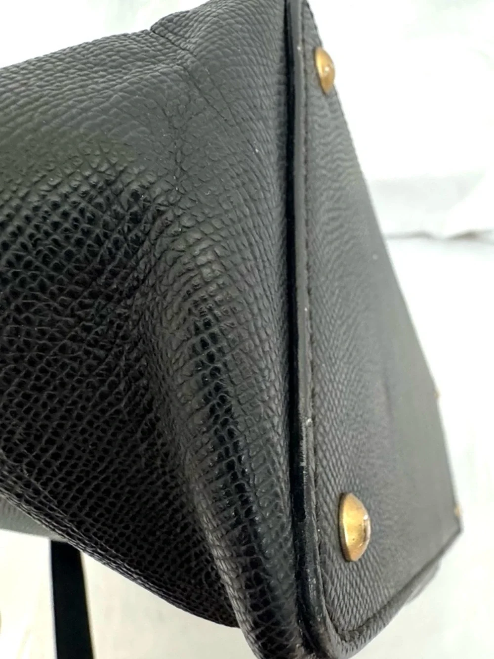 CHANEL Vintage Black Textured Saffiano-style Leather Tote Shopper Bag Italy - Picture 13 of 16